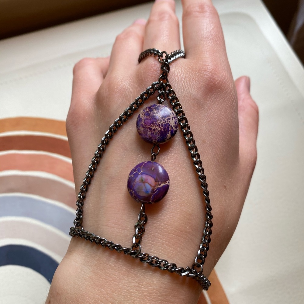 Bracelet/Ring with Purple Stone Detail